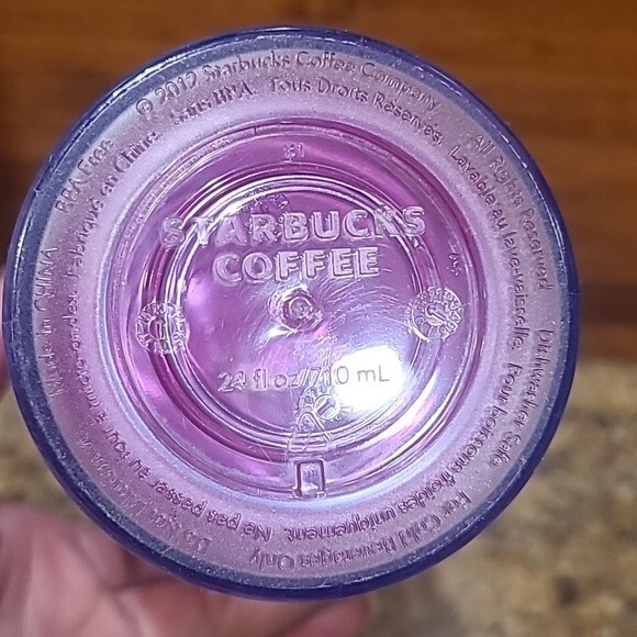 2012 STARBUCKS DANDELION BLOSSOM FLORAL DESIGN 24oz COLD CUP TUMBLER ACRYLIC - Picture 7 of 8